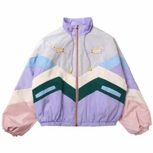 embroidered tennis jacket   chic & sporty streetwear classic 4016