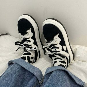 emo inspired platform sneakers youthful & edgy aesthetic 4064