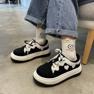 emo inspired platform sneakers youthful & edgy aesthetic 5325