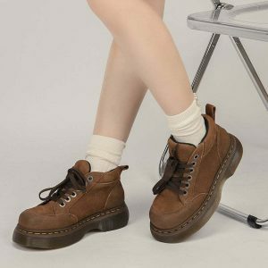 english autumn platform boots   chic & youthful streetwear staple 7178