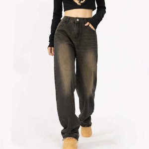 fairy grunge baggy jeans youthful & edgy streetwear staple 8821