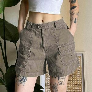 fairy grunge cargo shorts   youthful & edgy streetwear staple 2398