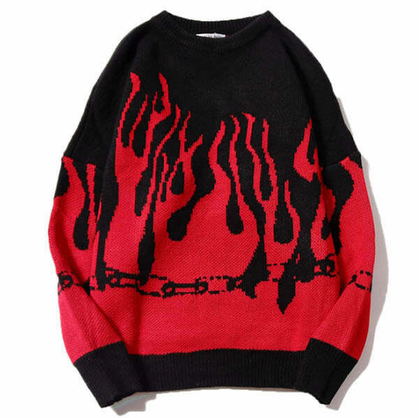 flamin' hot sweater bold print & youthful vibe 7474