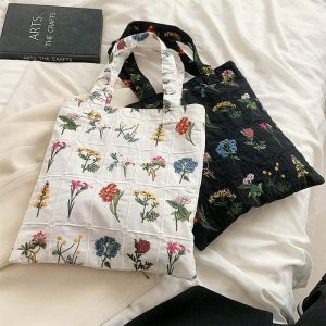 floral embroidered tote bag chic & crafted elegance 4903