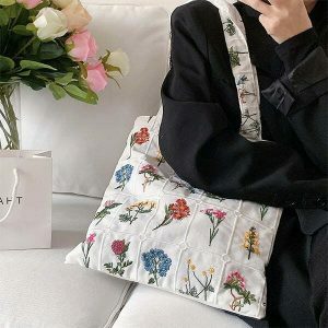 floral embroidered tote bag chic & crafted elegance 7802