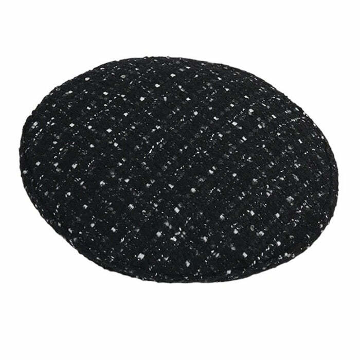 french girl chic tweed beret timeless & elegant style 4785