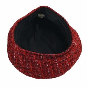 french girl chic tweed beret timeless & elegant style 7300