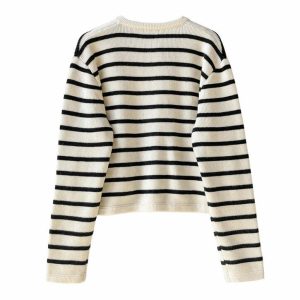 french girl striped cardigan chic & timeless appeal 5726