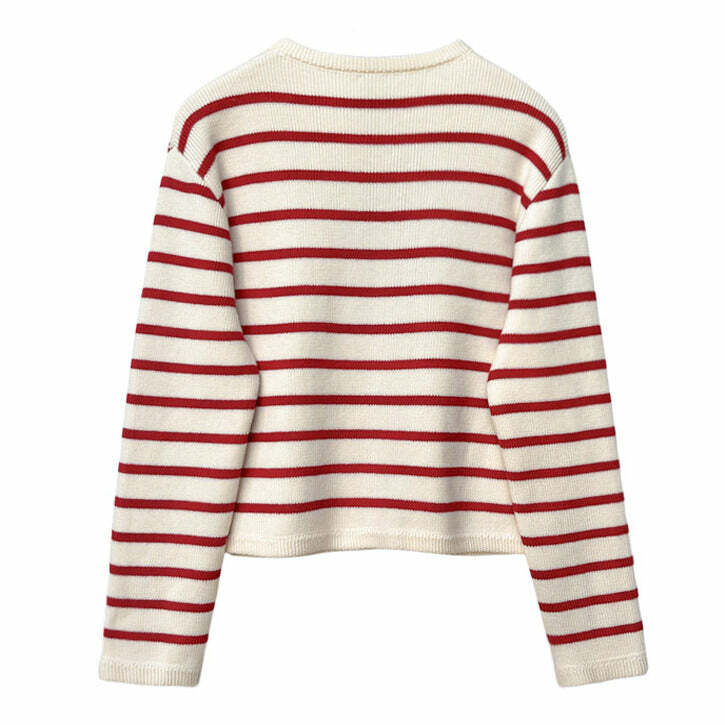 french girl striped cardigan chic & timeless appeal 8359