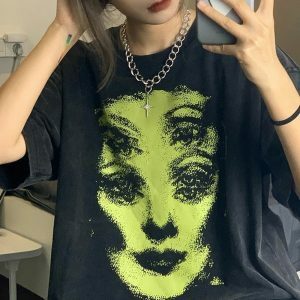 grunge ghost face tee iconic graphic urban style 5279