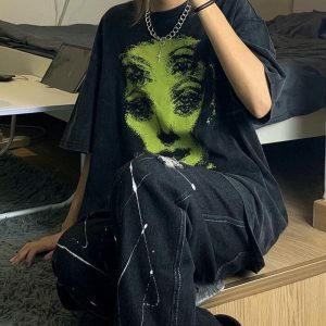grunge ghost face tee iconic graphic urban style 8686