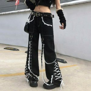 grunge laceup baggy jeans iconic streetwear revival 6258