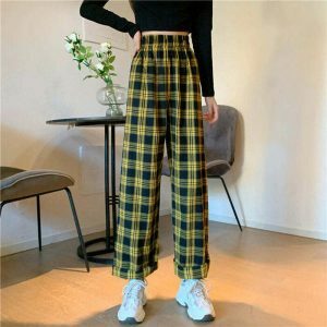 grunge plaid pants youthful aesthetic & edgy style 2529