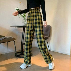 grunge plaid pants youthful aesthetic & edgy style 2726