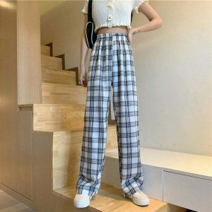 grunge plaid pants youthful aesthetic & edgy style 3314