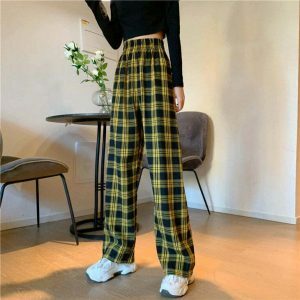 grunge plaid pants youthful aesthetic & edgy style 5722