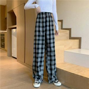 grunge plaid pants youthful aesthetic & edgy style 7320