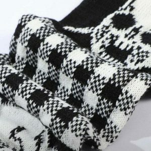 grunge skull scarf knitted design youthful edge 2891