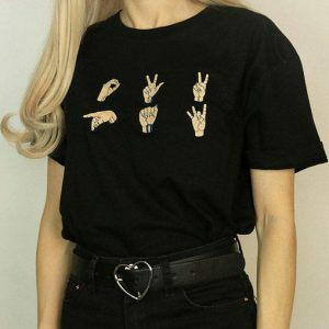 handcrafted embroidered tee youthful & chic design 3613