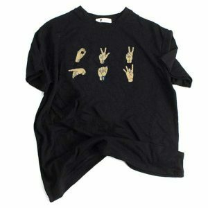 handcrafted embroidered tee youthful & chic design 7247