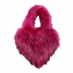 heart shaped fuzzy handbag chic & youthful accessory 1795