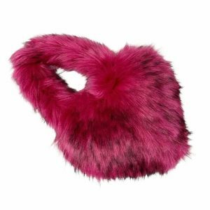 heart shaped fuzzy handbag chic & youthful accessory 7832