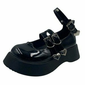 heart buckle chunky sandals   bold & chic streetwear staple 4341