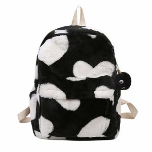 heart crush fuzzy backpack youthful fuzzy backpack with heart crush design 8139