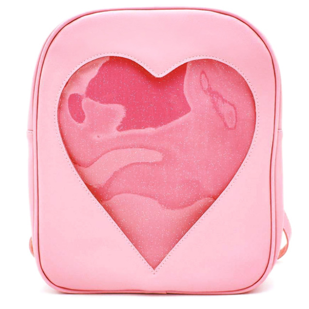 heart glitter backpack youthful & sparkling streetwear gem 4555