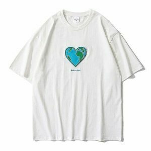 heartfelt earth embroidered tee eco chic & youthful style 4464