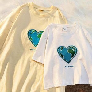 heartfelt earth embroidered tee eco chic & youthful style 4694