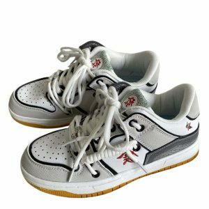 hieroglyph embroidered sneakers aesthetic & youthful design 5410