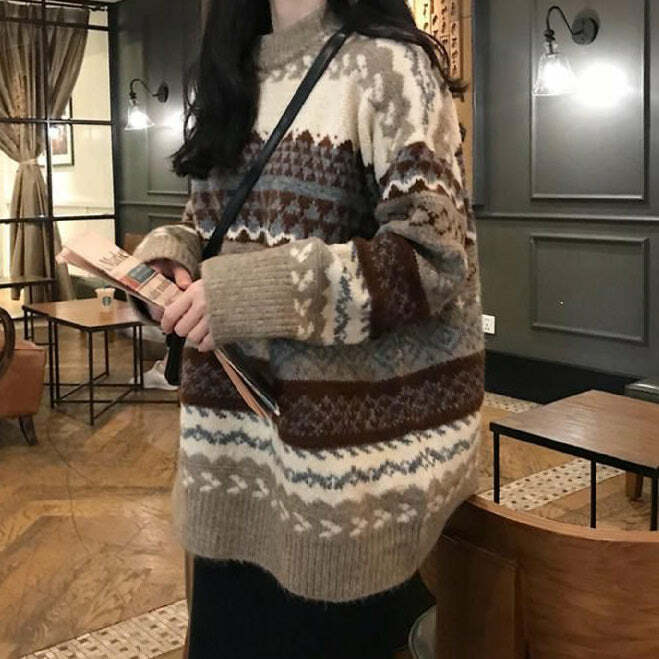 iconic 80's grandma knit sweater vintage charm 1373