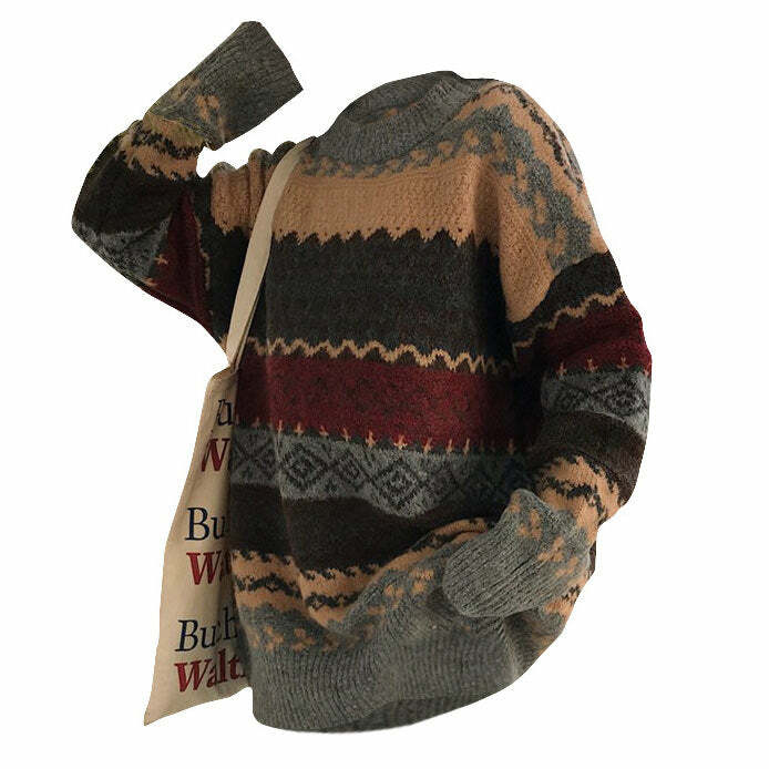 iconic 80's grandma knit sweater vintage charm 8059