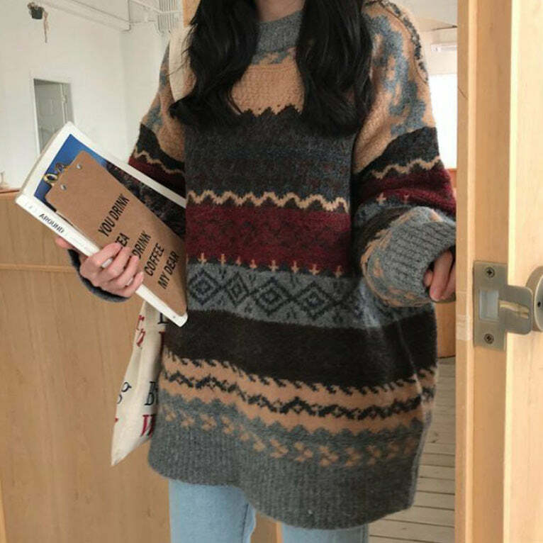 iconic 80's grandma knit sweater vintage charm 8677