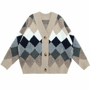 iconic argyle cardigan grandma chic with youthful twist 2254