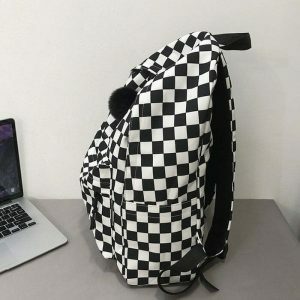 iconic checkered canvas backpack urban & youthful style 5660