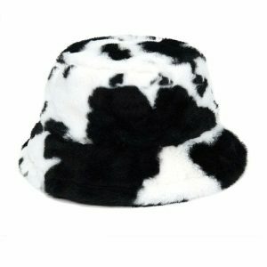 iconic cow print bucket hat   urban & youthful style 2734