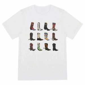 iconic cowboy boots graphic tee   urban & youthful style 1824
