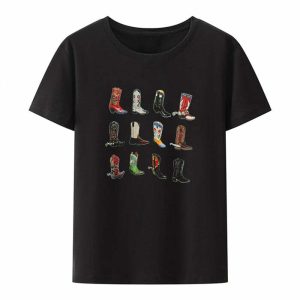 iconic cowboy boots graphic tee   urban & youthful style 6219