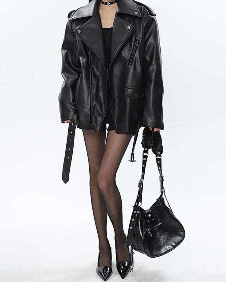 iconic grunge leather jacket   youthful & bold come as you are 2460