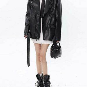 iconic grunge leather jacket   youthful & bold come as you are 4626