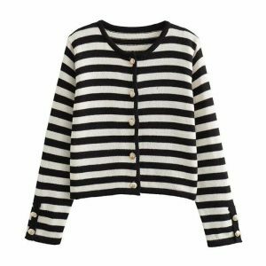 iconic old money striped cardigan   timeless elegance 6833