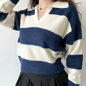 iconic old money striped pullover youthful & chic 1916