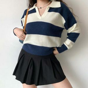 iconic old money striped pullover youthful & chic 5391