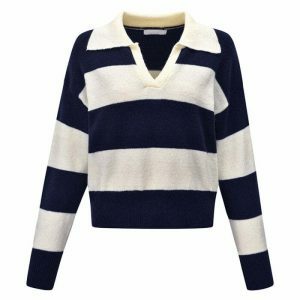 iconic old money striped pullover youthful & chic 8683