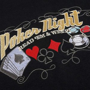 iconic poker night embroidered sweatshirt   urban appeal 4516