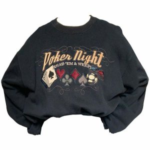 iconic poker night embroidered sweatshirt   urban appeal 7420