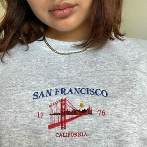 iconic san francisco embroidered sweatshirt urban chic 7351