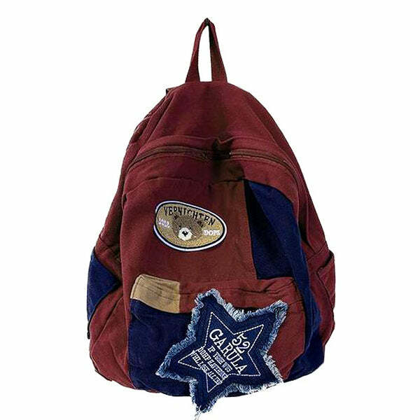 iconic star bear canvas backpack   youthful urban charm 8594